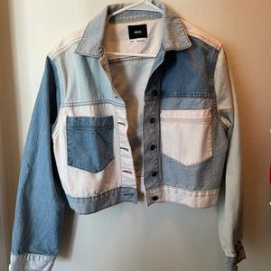 Urban Outfitters patchwork denim jacket trendy